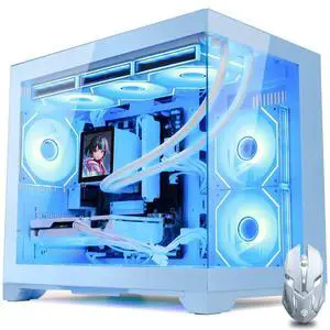 Hoengager Gaming PC -AMD Ryzen 7 9800X3D 8Core 5.2GHz-RTX 5070 Ti 16G -32GB DDR5 RAM-1TB PCIe SSD-LCD Liquid Cooler-WIFI &BT-850W Gold PSU-APP ARGB Fans-VR Ready Win 11 prebuilt Gaming Desktop PC-Blue Hoengager Gaming PC -AMD Ryzen 7 9800X3D 8Core 5.2GHz-RTX 5070 Ti 16G -32GB DDR5 RAM-1TB PCIe SSD-LCD Liquid Cooler-WIFI &BT-850W Gold PSU-APP ARGB Fans-VR Ready Win 11 prebuilt Gaming Desktop PC-Blue