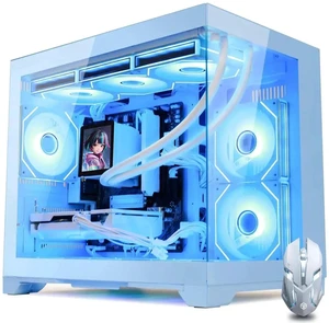 Hoengager Gaming PC-AMD Ryzen 5 9600X 6-Core 3.9 GHz-RX 9070GRE 12GB GPU-16GB DDR5 RAM-1TB PCIe SSD-LCD Liquid Cooler -WIFI &Bluetooth-850W Gold PSU-APP ARGB Fans-Win11 prebuilt Gaming Desktop PC-Blue Hoengager Gaming PC-AMD Ryzen 5 9600X 6-Core 3.9 GHz-RX 9070GRE 12GB GPU-16GB DDR5 RAM-1TB PCIe SSD-LCD Liquid Cooler -WIFI &Bluetooth-850W Gold PSU-APP ARGB Fans-Win11 prebuilt Gaming Desktop PC-Blue