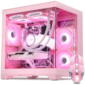 Hoengager Gaming PC AMD Ryzen 5 5500 6-Core 3.6GHz, RTX 5060 8GB GPU, 32GB DDR4 RAM,1TB PCIe SSD, WIFI&Bluetooth, 650W PSU,Liquid cooler, Windows 11 ARGB Fans with Software Prebuilt PC-Pink Hoengager Gaming PC AMD Ryzen 5 5500 6-Core 3.6GHz, RTX 5060 8GB GPU, 32GB DDR4 RAM,1TB PCIe SSD, WIFI&Bluetooth, 650W PSU,Liquid cooler, Windows 11 ARGB Fans with Software Prebuilt PC-Pink