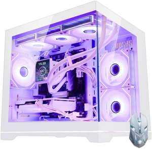 Hoengager Gaming PC -AMD Ryzen 5 9600X 6-Core 3.9GHz-RX 9060 XT 16G -32GB DDR5 RAM-1TB PCIe+1TB SATA SSD-360 Liquid Cooler -WIFI & BT-850W Gold PSU-APP ARGB Fans-Win11 prebuilt Gaming Desktop PC-White Hoengager Gaming PC -AMD Ryzen 5 9600X 6-Core 3.9GHz-RX 9060 XT 16G -32GB DDR5 RAM-1TB PCIe+1TB SATA SSD-360 Liquid Cooler -WIFI & BT-850W Gold PSU-APP ARGB Fans-Win11 prebuilt Gaming Desktop PC-White