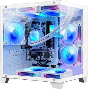 H.E. Gaming PC -AMD Ryzen 7 5700G 3.8 GHz -16GB DDR4 RAM-1TB M.2 SSD-240 Liquid Cooler -WIFI &Bluetooth -RGB Fans-Windows 11 Pro Desktop Computer-White