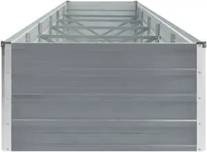 vidaXL Garden Raised Bed Galvanized Steel 189"x31.5"x17.7" Gray