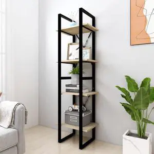 vidaXL 4-Tier Book Cabinet Sonoma Oak 15.7"x11.8"x55.1" Engineered Wood vidaXL 4-Tier Book Cabinet Sonoma Oak 15.7"x11.8"x55.1" Engineered Wood