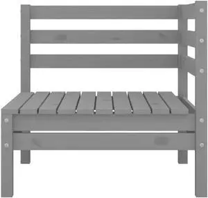 vidaXL 3 Piece Patio Lounge Set Solid Pinewood Gray