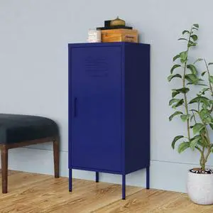 vidaXL Storage Cabinet Navy Blue 16.7"x13.8"x40" Steel