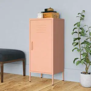 vidaXL Storage Cabinet Pink 16.7"x13.8"x40" Steel vidaXL Storage Cabinet Pink 16.7"x13.8"x40" Steel
