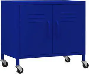 vidaXL Storage Cabinet Navy Blue 23.6"x13.8"x22" Steel vidaXL Storage Cabinet Navy Blue 23.6"x13.8"x22" Steel
