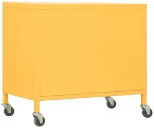 vidaXL Storage Cabinet Mustard Yellow 23.6"x13.8"x22" Steel vidaXL Storage Cabinet Mustard Yellow 23.6"x13.8"x22" Steel