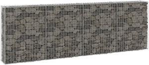 vidaXL Gabion Wall with Covers Galvanized Steel 118.1"x11.8"x39.4"