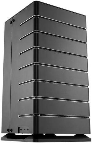 ABEE AS Enclosure RS07 BLACK Mini-ITX Aluminum Computer Case w/ Aluminum Frame, 3D High-Gloss Front Panel, Unique CNC Groove Shape of Aluminum Top Cover, CNC Aluminum Base, ATX/SFX/SFX-L PSU Support