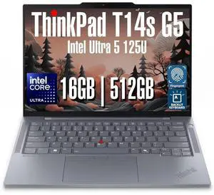 Lenovo ThinkPad T14s Gen 5 Business Laptop (14" FHD+, Intel Core Ultra 5 125U (>i7-1355U), 16GB LPDDR5XRAM, 512GB SSD), Backlit, Fingerprint, 5MP Webcam, Wi-Fi 6 Win 11 Pro, AI PC W/Maj Deskpad