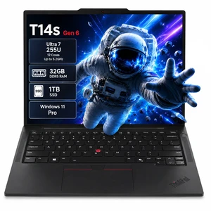 Lenovo ThinkPad T14s Gen 6 14" WUXGA Touchscreen Business Laptop, Intel Core Ultra 7 255U, 32GB LPDDR5x RAM, 1TB NVMe SSD, Wi-Fi 7, Windows 11 Pro, Black Lenovo ThinkPad T14s Gen 6 14" WUXGA Touchscreen Business Laptop, Intel Core Ultra 7 255U, 32GB LPDDR5x RAM, 1TB NVMe SSD, Wi-Fi 7, Windows 11 Pro, Black