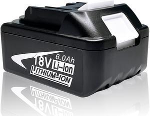 Lipower 18V 6.0Ah Replacement Lithum ion Battery for Makita Cordless Power Tools Series BL1830 BL1860 BL1850 BL1840 BL1850B-2 BL1845 BL1815 BL1820 BL1860B LXT-18-Volt