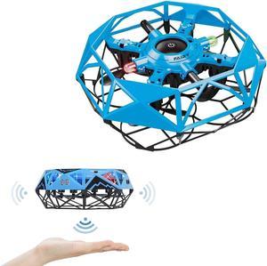 DOPOMT Hand Operated Drone for kids ,Mini UFO Flying Ball Toys,Helicopter Toys with 360° Rotating and Shining LED Lights for Kids Adults Indoor Outdoor Fun Gift for kids(Blue)