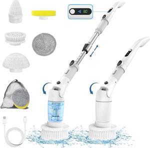 Electric Spin Scrubber, Rechargeable Cleaning Brush with 7 Replaceable Brush  Heads, Power shower brush, Deep Cleaning, Dual Speed, Adjustable Detachable  Handle for Bathroom Kitchen & Tile Floor 