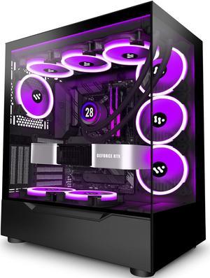 KEDIERS PC Case - ATX Tower Tempered Glass Gaming Computer Open Frame Case  with 7 RGB Fans