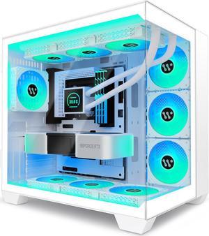KEDIERS C650 PC Case - ATX Tower Gaming Computer Case with Tempered  Glass,White 