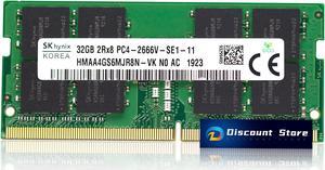 HYNIX 32GB 2Rx8 PC4-2666V SODIMM DDR4-21300 RAM LAPTOP MEMORY PIN-260 1.2V HMAA4GS6MJR8N-VK