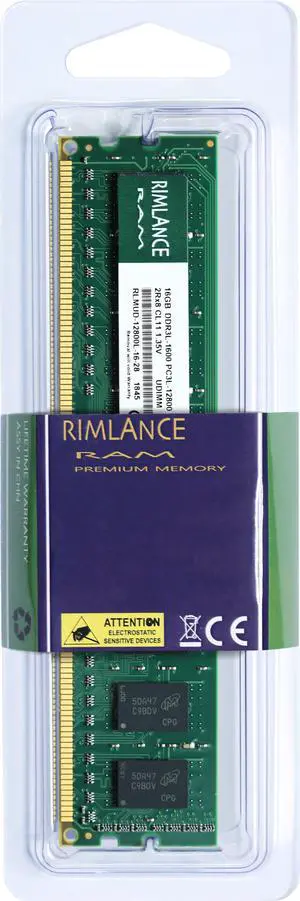 RIMLANCE Ram 16GB(1x16GB) DDR3L-1600 PC3L-12800 1.35V CL-11 2Rx8 non-ECC Unbuffered UDIMM Desktop memory