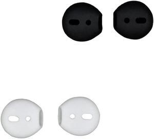 2Pairs Ear Eartips Earbuds Skin Cover for Apple iPhone 7 Earpods Black+White Compact and Extremely Durable Light Soft