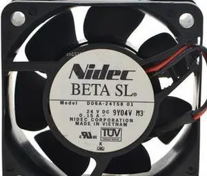 Para Nidec D06A-24TS8 01 0.15A 60*60*25MM 24VDC ventilador inversor de 2 cables