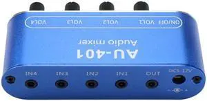 Stereo Mixer (4 Input ,1 Output ) Individually Controls Board DIY Headphones Amplifier Case DC12V
