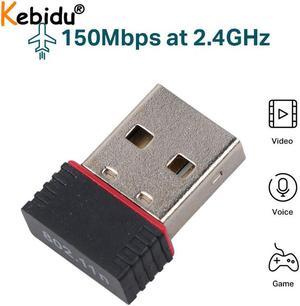 Kebidu 150Mbps tarjeta de red externa adaptador wifi USB receptor inalámbrico USB Dongle WiFi RTL8188EU para PC Laptop Win 7 8