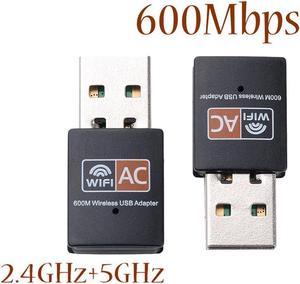 Antena WiFi de doble banda 600Mbps 24 GHz 5GHz 80211bngac minireceptor de tarjeta de red de ordenador inalámbrico gran adaptador WiFi USB