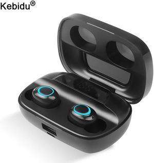 Kebidu-auriculares inalámbricos con Bluetooth 5,0, dispositivo deportivo con dos toques de Control, cancelación de ruido