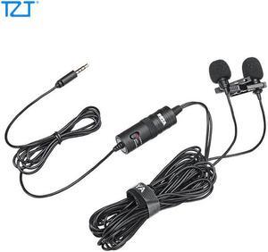 BOYA-Micrófono Dual Lavalier BY-M1DM, minimicrófono omnidireccional con solapa y Clip para teléfono inteligente