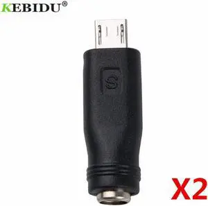 Kebidu-adaptador/cargador de energía de 5 pines, convertidor de conector hembra a Mini / Micro USB macho para portátil/tableta, 2/3 Uds., 5,5x2,1mm