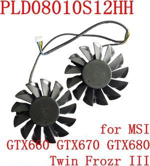 POWER LOGIC PLD08010S12HH 74mm 52mm 12V 0.35A 4Pin for MSI GTX660 GTX670 GTX680 Twin Frozr III  graphics card fan