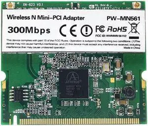 AR9223 Network Card DNMA-91 PW-MN561 MINI PCIE 300Mbps 2.4 G WiFi Card for XP Win7 Win8 Win10 Linux ROS
