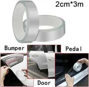 Protector de Borde de puerta lateral anticolisión para coche, umbral de puerta, placa de protección, tira adhesiva, 2cm x 3M
