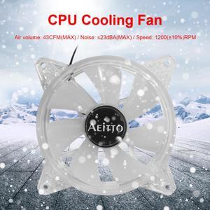 Disipador de calor silencioso para ordenador ventilador enfriador de CPU de 4 pines 120mm CC de 12V marco transparente hoja blanca