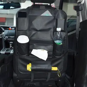Organizador para asiento trasero de coche, alfombrillas impermeables y duraderas, bolsa de almacenamiento para asiento trasero, viaje de carretera, elementos esenciales
