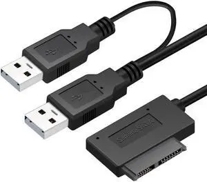 USB2.0 to 7+6 13PIN Slimline Slim SATA adapter cable computer Connection  for notebook Laptop CD/DVD ROM Drive Converter
