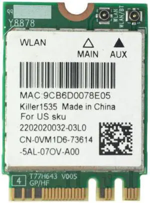 VM1D6 0VM1D6 QCNFA364A GENUINE FOR DELL WIRELESS CARD KILLER1535 XPS 15 9560 P56F 100% test OK