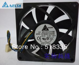 for delta EFB0812HHB 8CM 80MM 80*80*15MM 8015 12V 0.4A 4P PWM cooling FAN