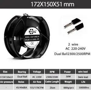 1pcs industrial cooling fan 17cm 170mm Fan AC 220V 240V Dual Ball 38W 17251 Industrial Case Cooling Fan Fans 1pcs industrial cooling fan 17cm 170mm Fan AC 220V 240V Dual Ball 38W 17251 Industrial Case Cooling Fan Fans
