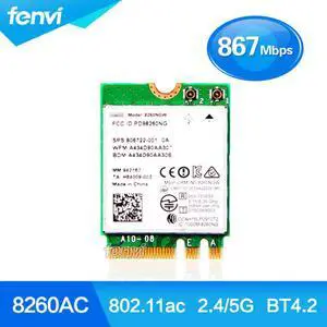 Dual Band WIFI 802.11ac 867Mbps For Intel Wireless-AC 8260 8260NGW NGFF 2x2 Wi-Fi + Bluetooth 4.2 Wlan Card Windows 7 8 10
