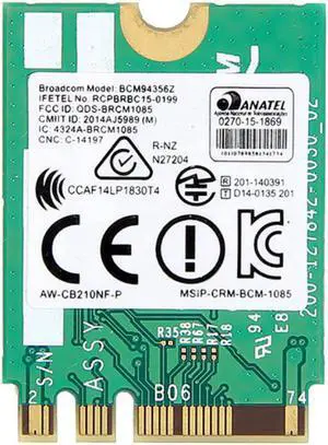 Dual band AC1200 Broadcom BCM94356Z NGFF M.2 WiFi Bluetooth 4.1 WLAN 802.11ac 867Mbps 2.4G/5Ghz Mini network Card AW-CB210NF-P