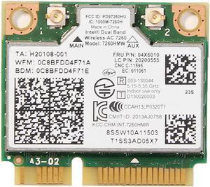 Dual Band Wireless For Intel 7260 7260HMW 802.11ac Mini PCI-E Wifi BT4.0 Card 867M For Lenovo IBM Thinkpad FRU:04X6090 04X6010