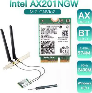 3000Mbps Bluetooth 5.0 Wireless AX201NGW m.2 CNVIO Wifi Desktop Kit Antenna For NGFF/M.2 CNVIo2 Intel AX201 Wi-Fi6 Network Card