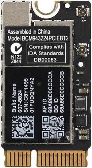 Wireless 300Mbps 2.4Ghz/5Ghz BCM943224PCIEBT2 WiFi Bluetooth 4.0 Mini PCIe Network Card For Mac OS Macbook Air A1370 A1369 A1465