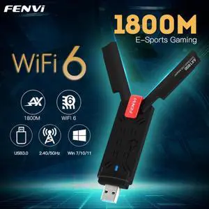 Fenvi WiFi 6 USB Adapter Dual Band AX1800 2.4G/5GHz Wireless Wi-Fi Dongle Network Card USB 3.0 WiFi6 Adapter For Windows 7/10/11 Fenvi WiFi 6 USB Adapter Dual Band AX1800 2.4G/5GHz Wireless Wi-Fi Dongle Network Card USB 3.0 WiFi6 Adapter For Windows 7/10/11