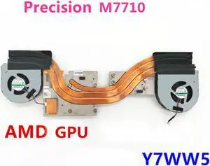 Laptop/Notebook CPU/GPU Cooling heatsink&Fan for DELL Precision M7710 AMD-B GPU Y7WW5 0Y7WW5 AT1TT002ZS0