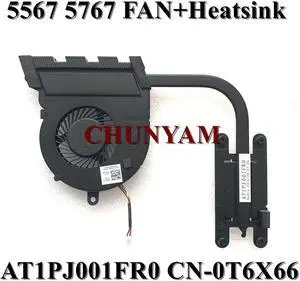 For Inspiron 5567 5767 LAPTOP CPU Cooling Heatsink Fan cooler Assembly AT1PJ001FR0 CN-0T6X66 T6X66 For Inspiron 5567 5767 LAPTOP CPU Cooling Heatsink Fan cooler Assembly AT1PJ001FR0 CN-0T6X66 T6X66