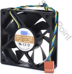Genuine  DV07020B12U AS02  DC 12V 0.7A  Ball Bearing 4 Wires Server Square  Cooling Fan