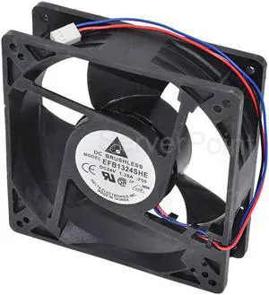 EFB1324SHE DC 24V 1.38A 3-wire 127x127x38mm Server Cooler Fan
